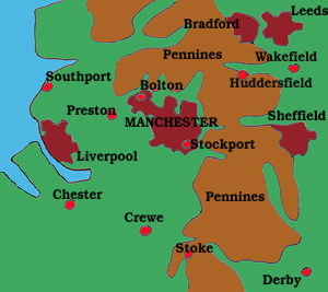 The Location of the City of Manchester